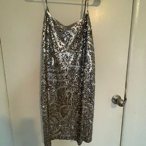 BCBG silver sequin dress